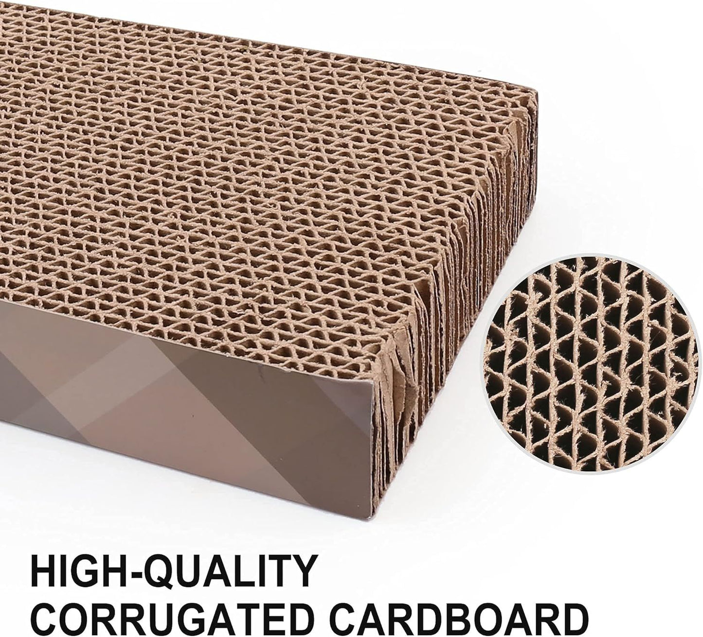Prime Pets 2 Pack Cat Scratcher Cardboard with Catnip, Reversible Corrugate Cat Scratching Pad