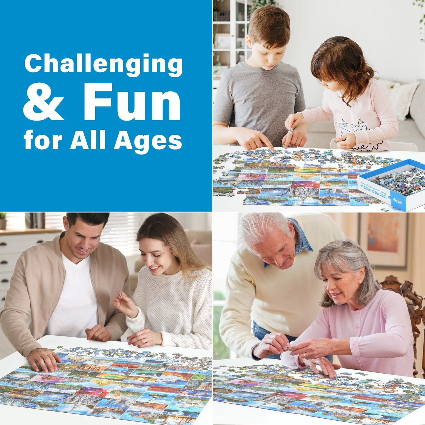 BenBen Jigsaw Puzzles 1000 Pieces for Adults Ages12+, Famous World Scenic Landmarks, 27.5 x 19.7 in