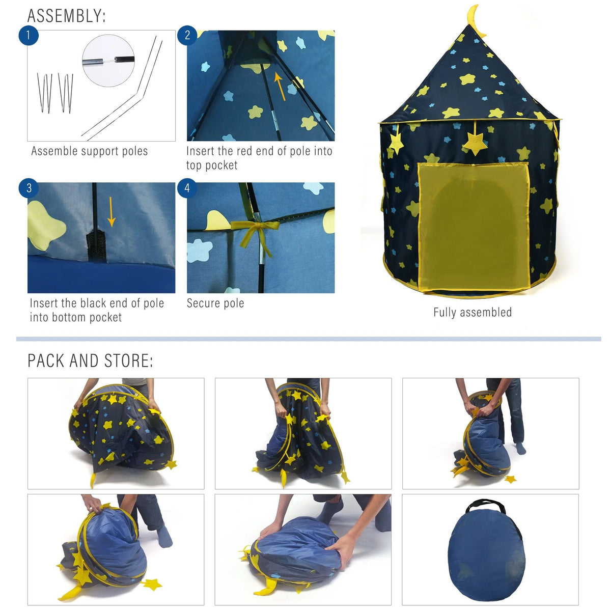 LotFancy Play Tent for Kids, Boys, Pop up Play Tent House for Toddlers 3+Years, Indoor Outdoor
