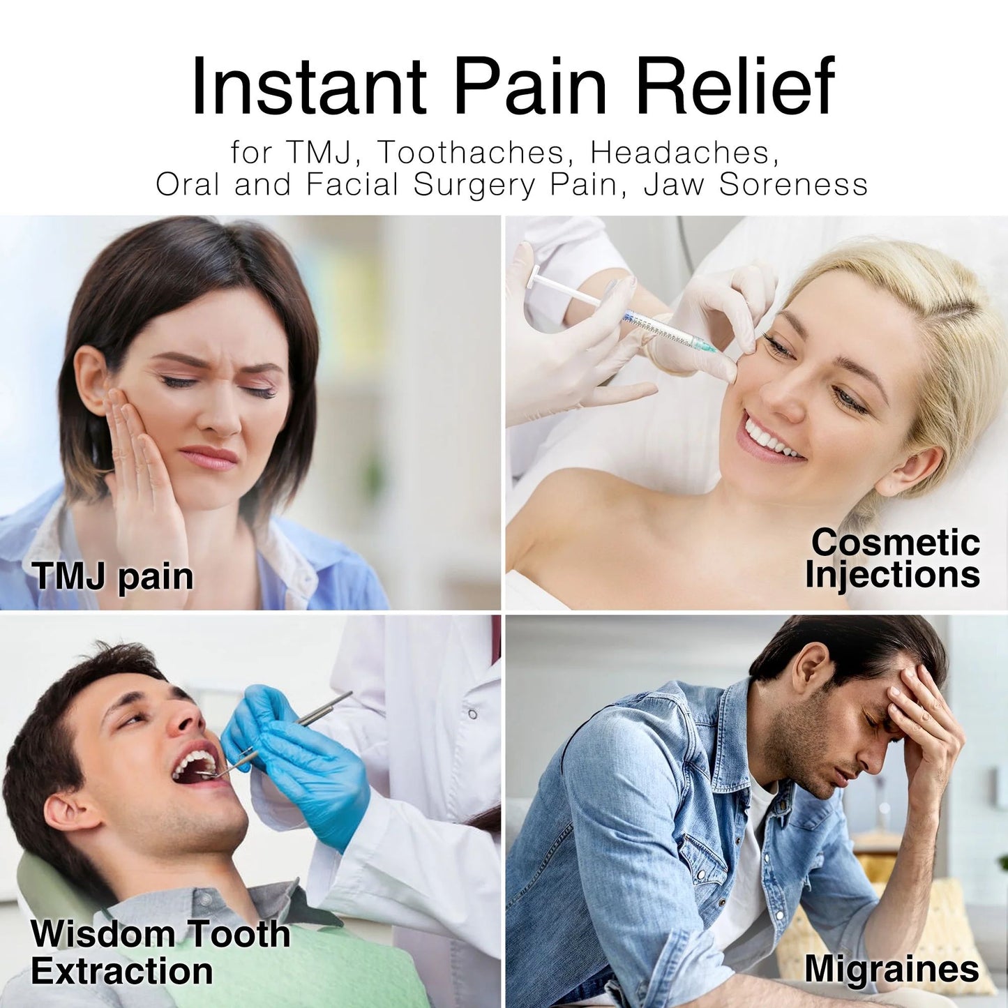LotFancy Face Ice Pack Wrap with 4 Hot Cold Therapy Gel Packs for Wisdom Teeth, TMJ, TMD, Chin