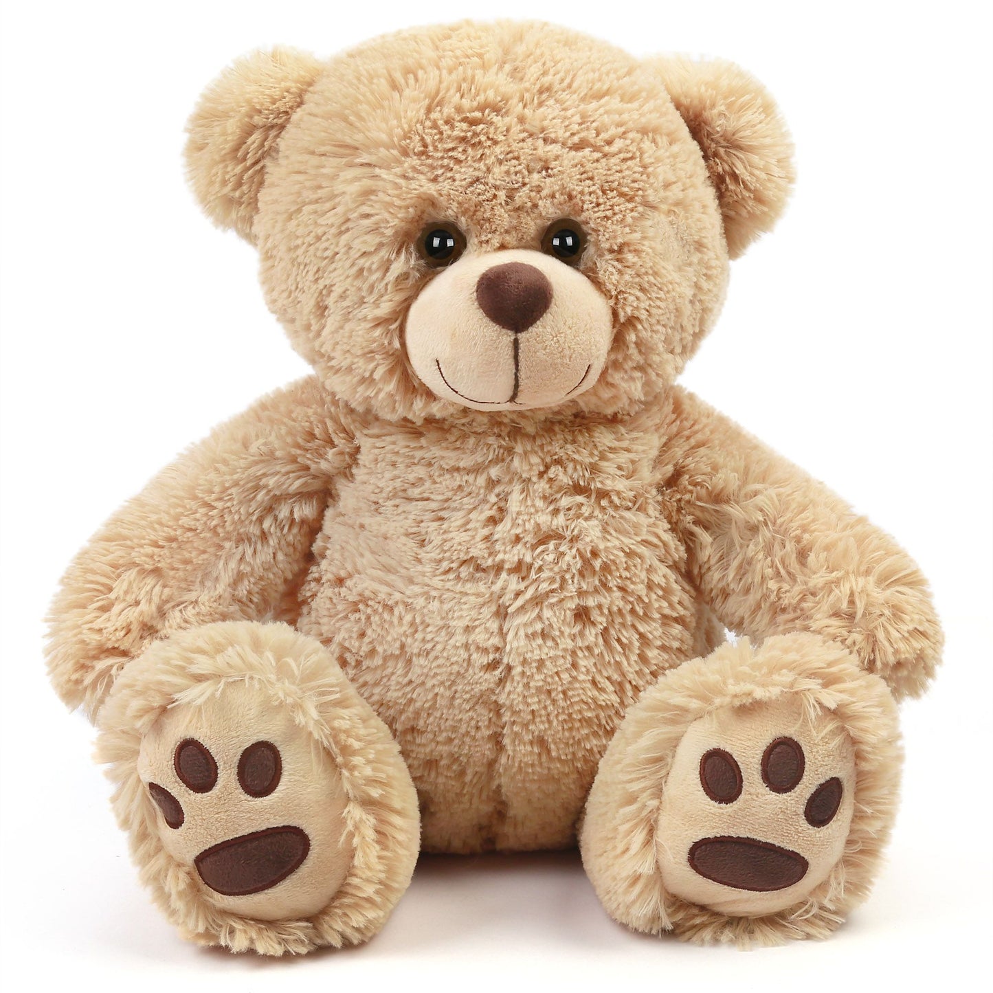 LotFancy Teddy Bear Stuffed Animals, Soft Cuddly Stuffed Plush Bear, Cute Stuffed Animals Toy with Footprints, Gifts for Kids Toddlers on Baby Shower, Christmas Valentine's Day PMT