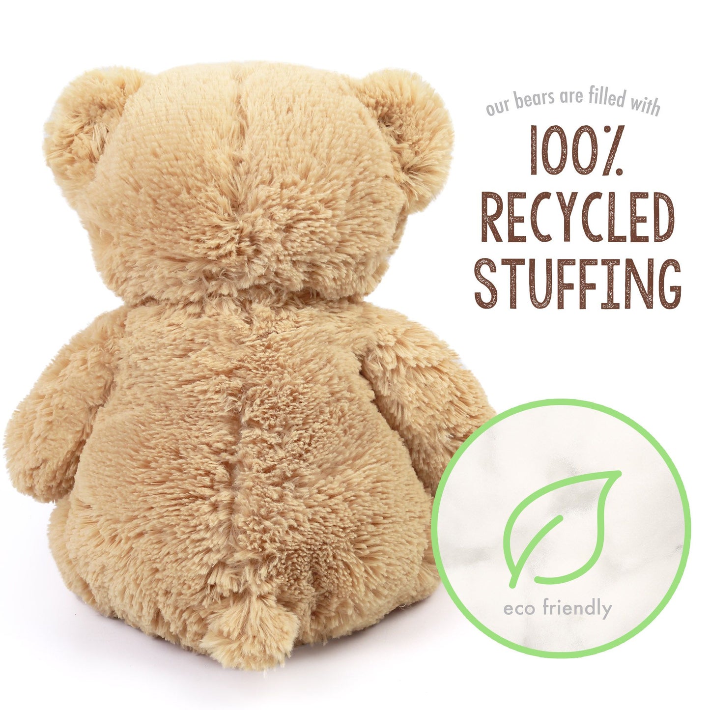LotFancy Teddy Bear Stuffed Animals, Soft Cuddly Stuffed Plush Bear, Cute Stuffed Animals Toy with Footprints, Gifts for Kids Toddlers on Baby Shower, Christmas Valentine's Day PMT