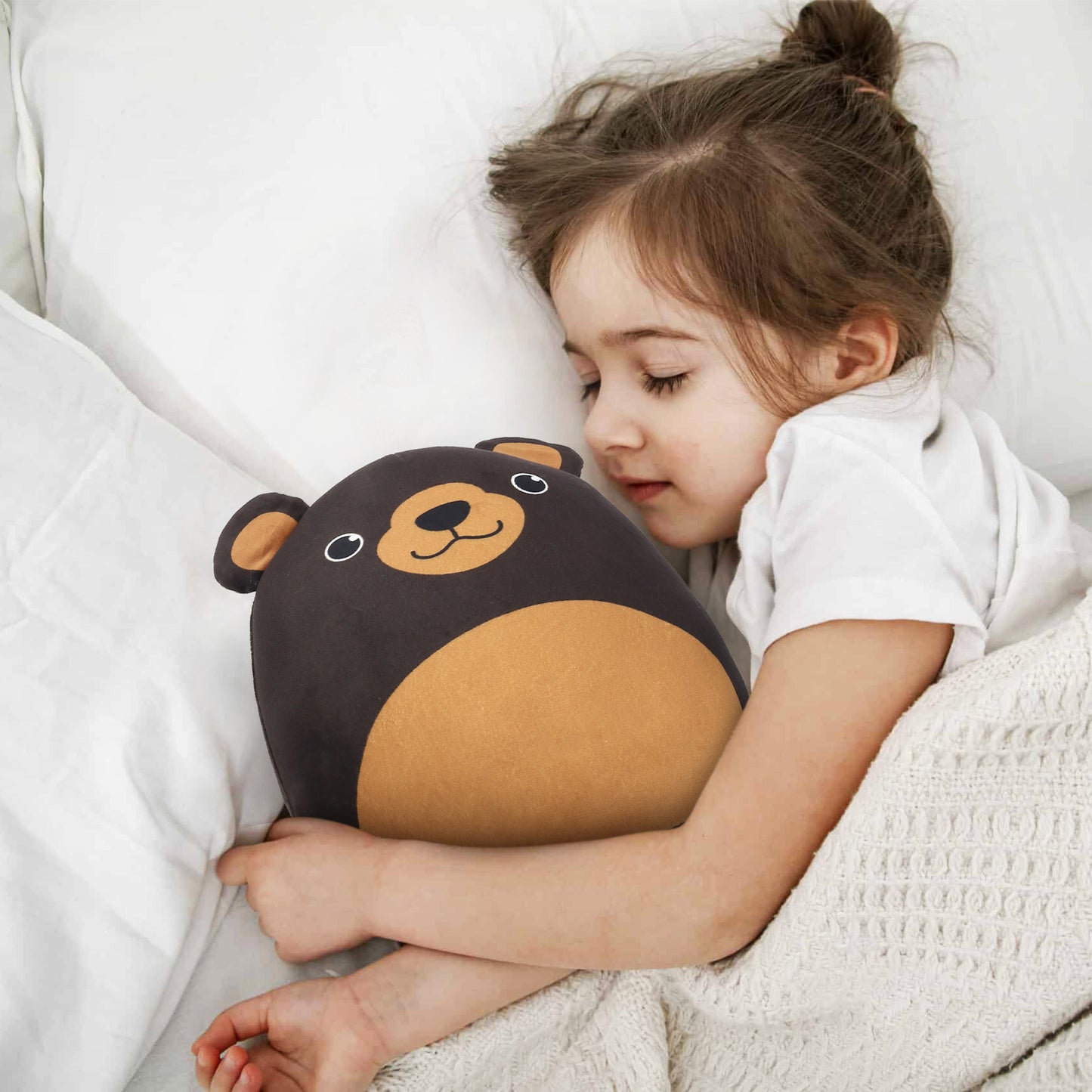 LotFancy Bear Plush Toy, Squishy Bear Stuffed Animal, Cute Bear Plush Pillow Gift for Kid Boys Girls