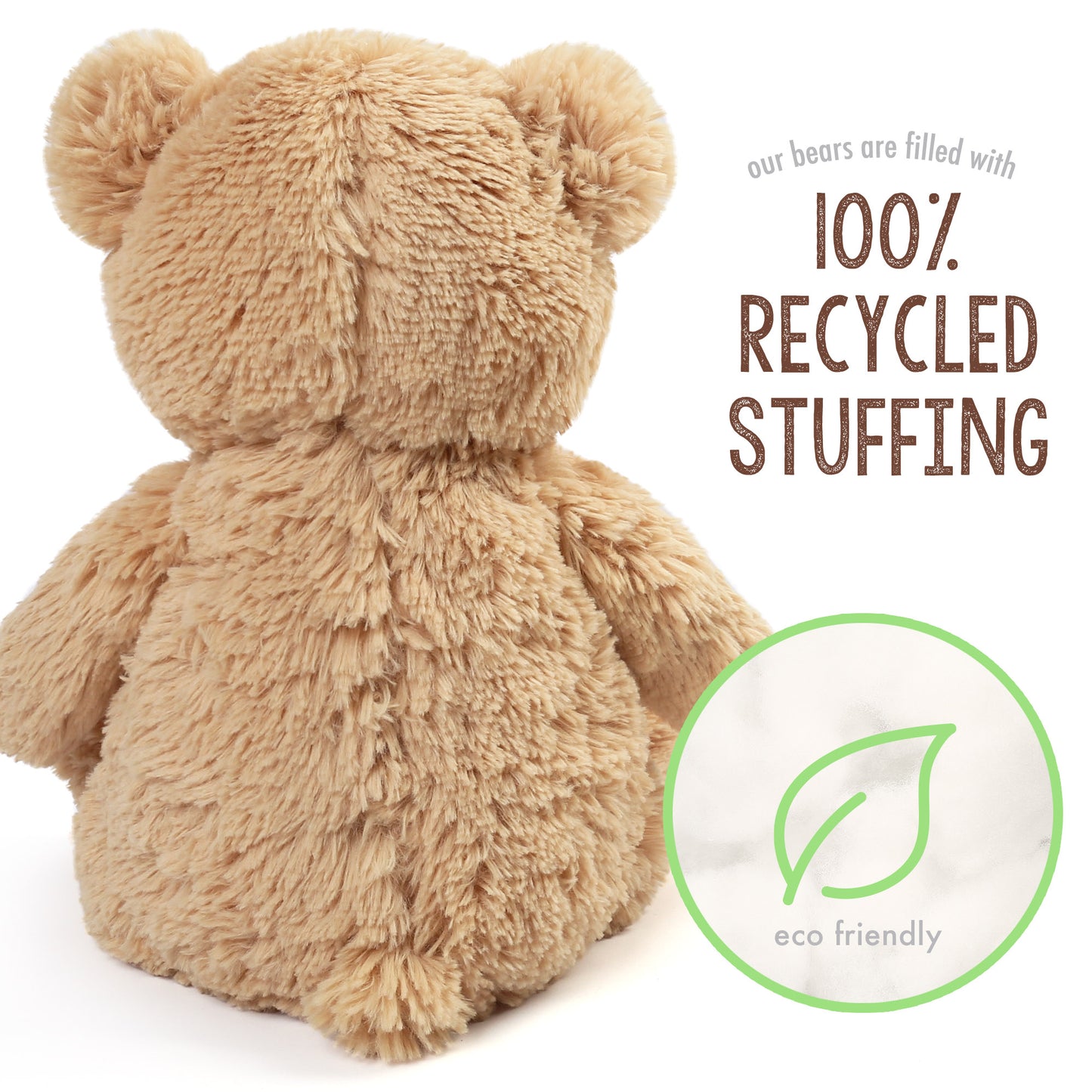 LotFancy Teddy Bear Stuffed Animals, Soft Cuddly Stuffed Plush Bear, Cute Stuffed Animals Toy with Footprints, Gifts for Kids Toddlers on Baby Shower, Christmas Valentine's Day PMT