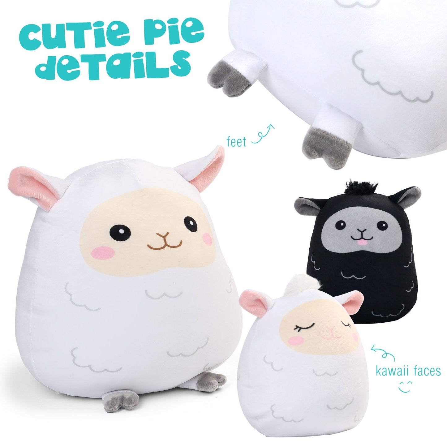 LotFancy Lamb Plush Toy, Squishy Lamb Stuffed Animal, Cute Lamb Plush Pillow Gift for Kid Boys Girls