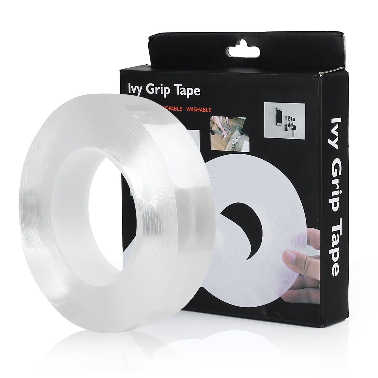 Gel Grip Tape Roll by LotFancy, Nano Double Sided Sticky Tape, Traceless Washable Adhesive Tape, Reusable, Removable, for Home, Kitchen, Wall, Room, Office Decor, Rug, Carpet