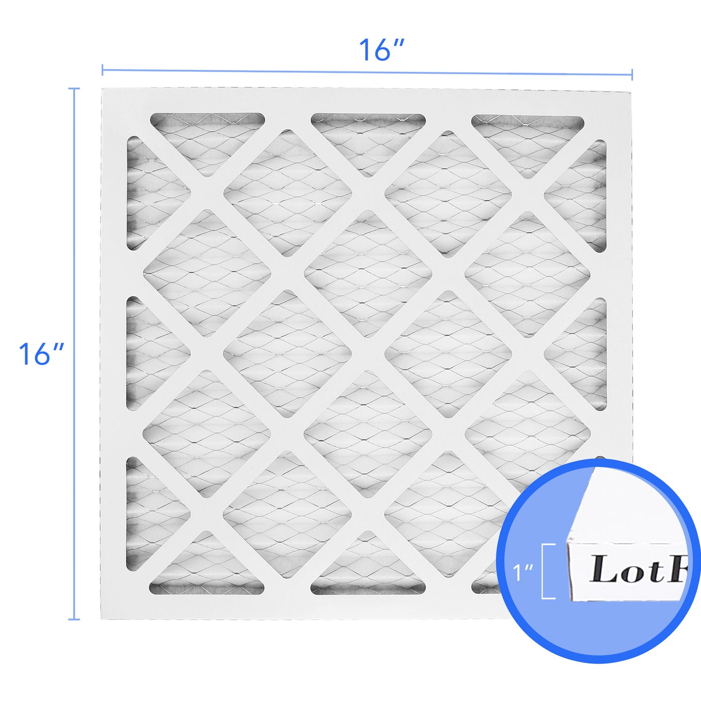 LotFancy 16x16x1 Air Filters, 6 Pack, MERV 8 Pleated HVAC AC Furnace Filters WMT
