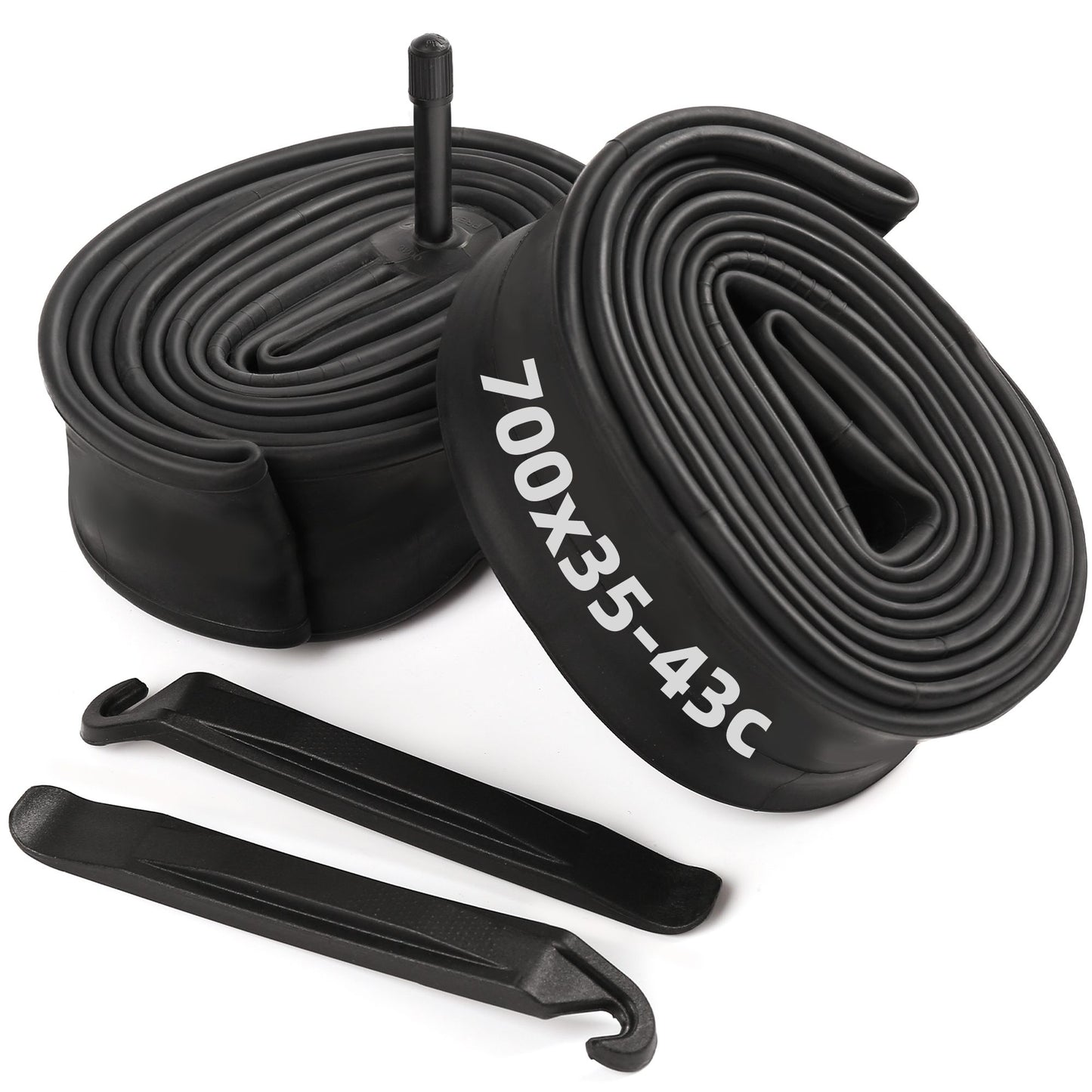 LotFancy 2Pcs 28 in 700x35/37/38/40/42/43c Bike Inner Tubes, 48mm Schrader Valve