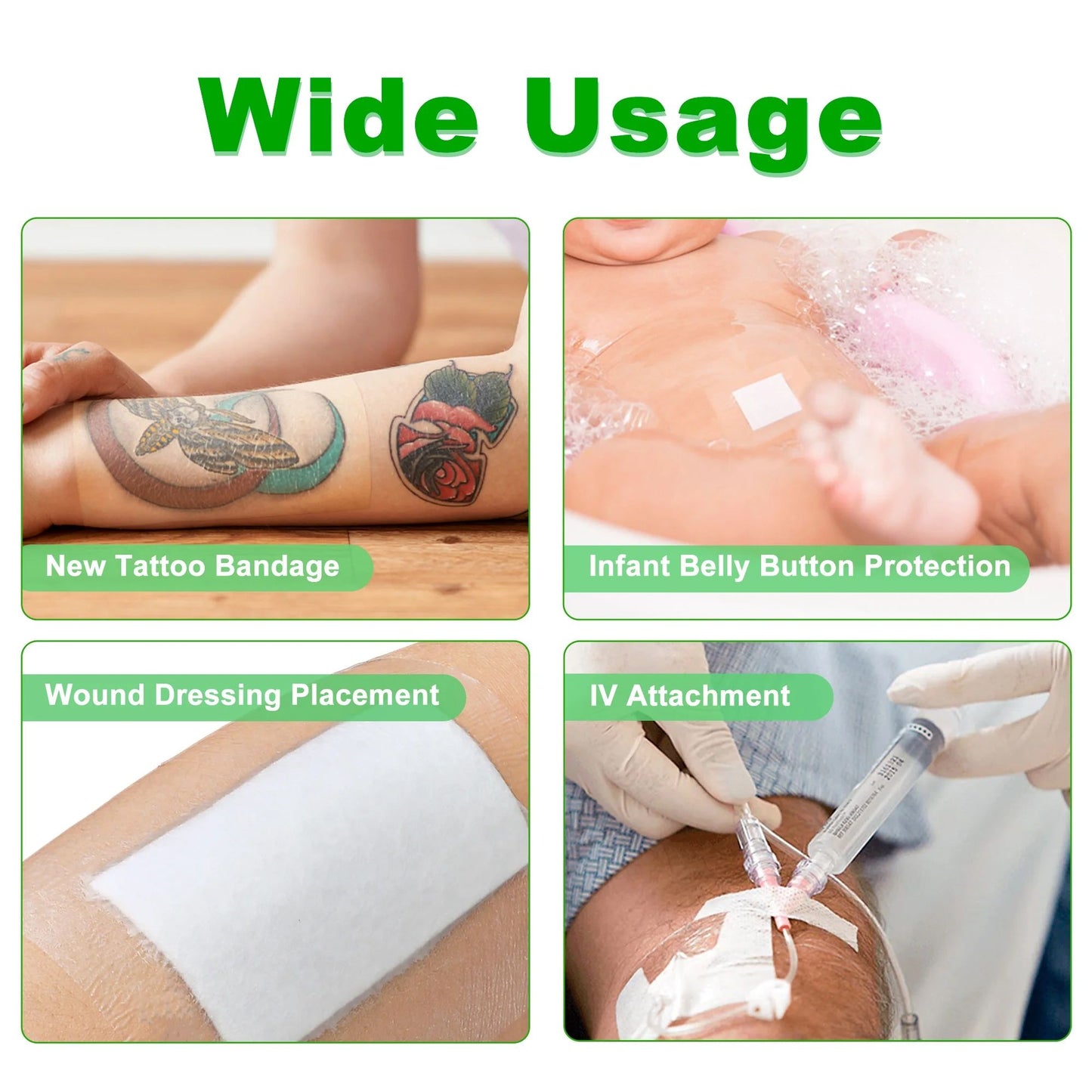 LotFancy Tattoo Aftercare Bandage, 6" x 8.8 Yards, Clear Waterproof Film Dressing for Tattoo Supplies