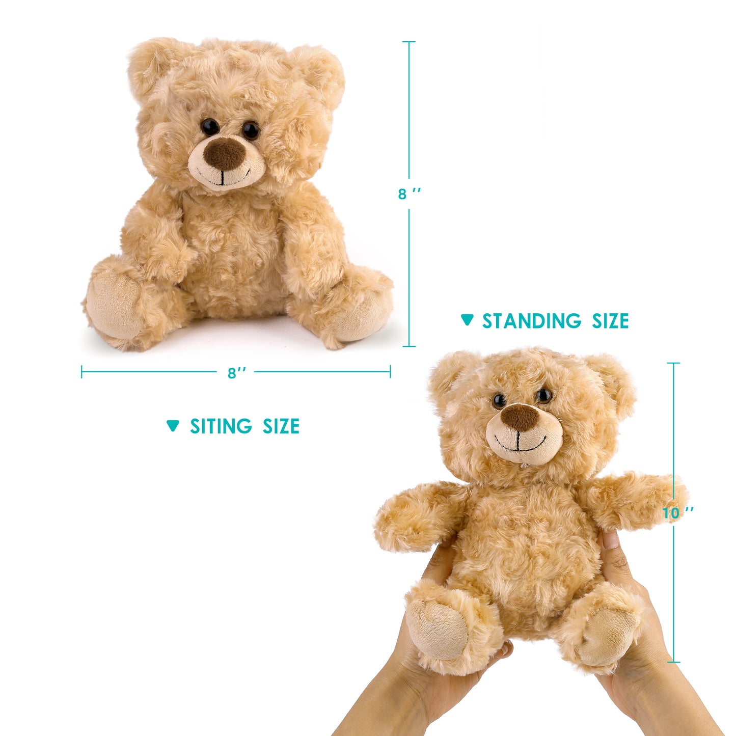 LotFancy 5 Pack 10 in Bulk Shaggy Plush Bear, Teddy Bear Stuffed Animal, Gifts for Kids, Girls, Boys