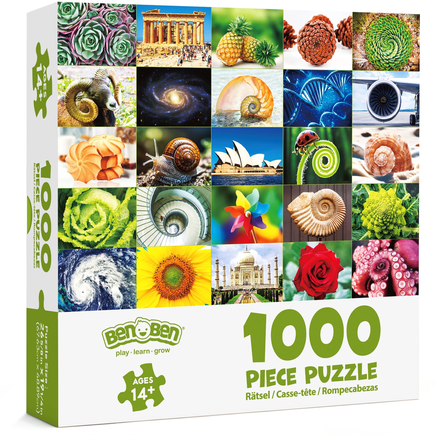 BenBen Jigsaw Puzzles 1000 Pieces for Adults Ages 12+, Spiral Design, 26.63 x 19.25 in