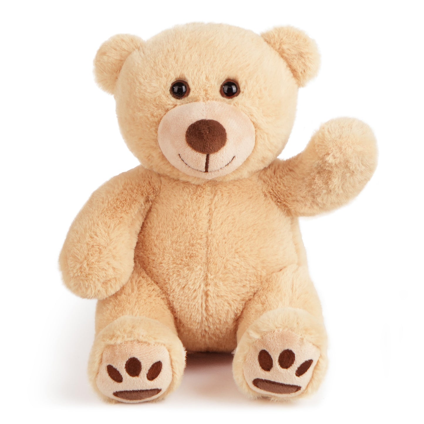 LotFancy Teddy Bear Stuffed Animals, Soft Cuddly Stuffed Plush Bear, Cute Stuffed Animals Toy with Footprints, Gifts for Kids Toddlers on Baby Shower, Christmas Valentine's Day PMT