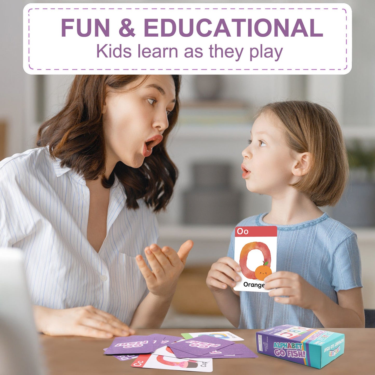 BenBen Alphabet Go Fish Card Game for Kids 3+,104 Cards, Oversized ABC Learning Playing Cards