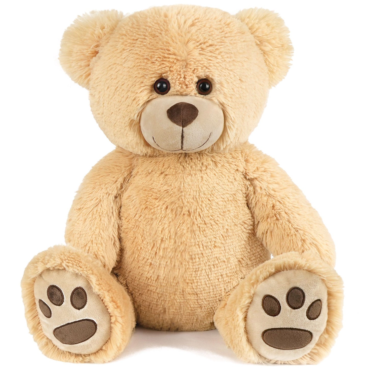 LotFancy Teddy Bear Stuffed Animals, Soft Cuddly Stuffed Plush Bear, Cute Stuffed Animals Toy with Footprints, Gifts for Kids Toddlers on Baby Shower, Christmas Valentine's Day PMT