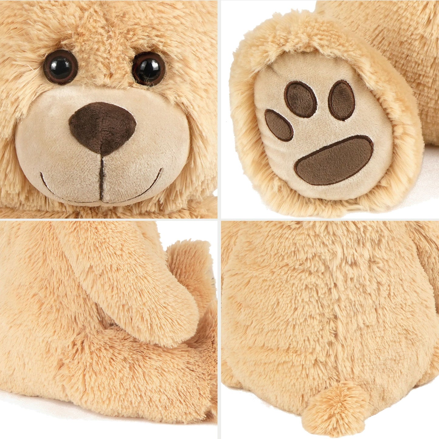 LotFancy Teddy Bear Stuffed Animals, Soft Cuddly Stuffed Plush Bear, Cute Stuffed Animals Toy with Footprints, Gifts for Kids Toddlers on Baby Shower, Christmas Valentine's Day PMT