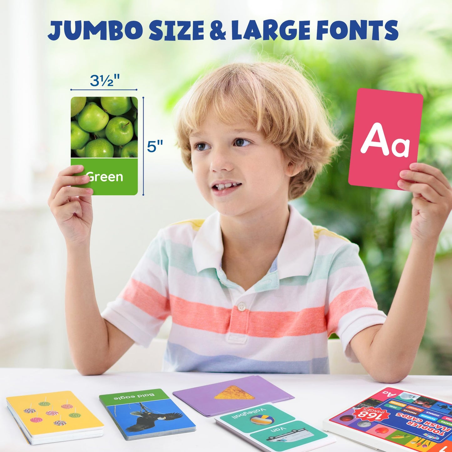 BenBen Flash Cards for Toddlers 1-3, Alphabet, Number, Color, Educational Learning Cards, Waterproof