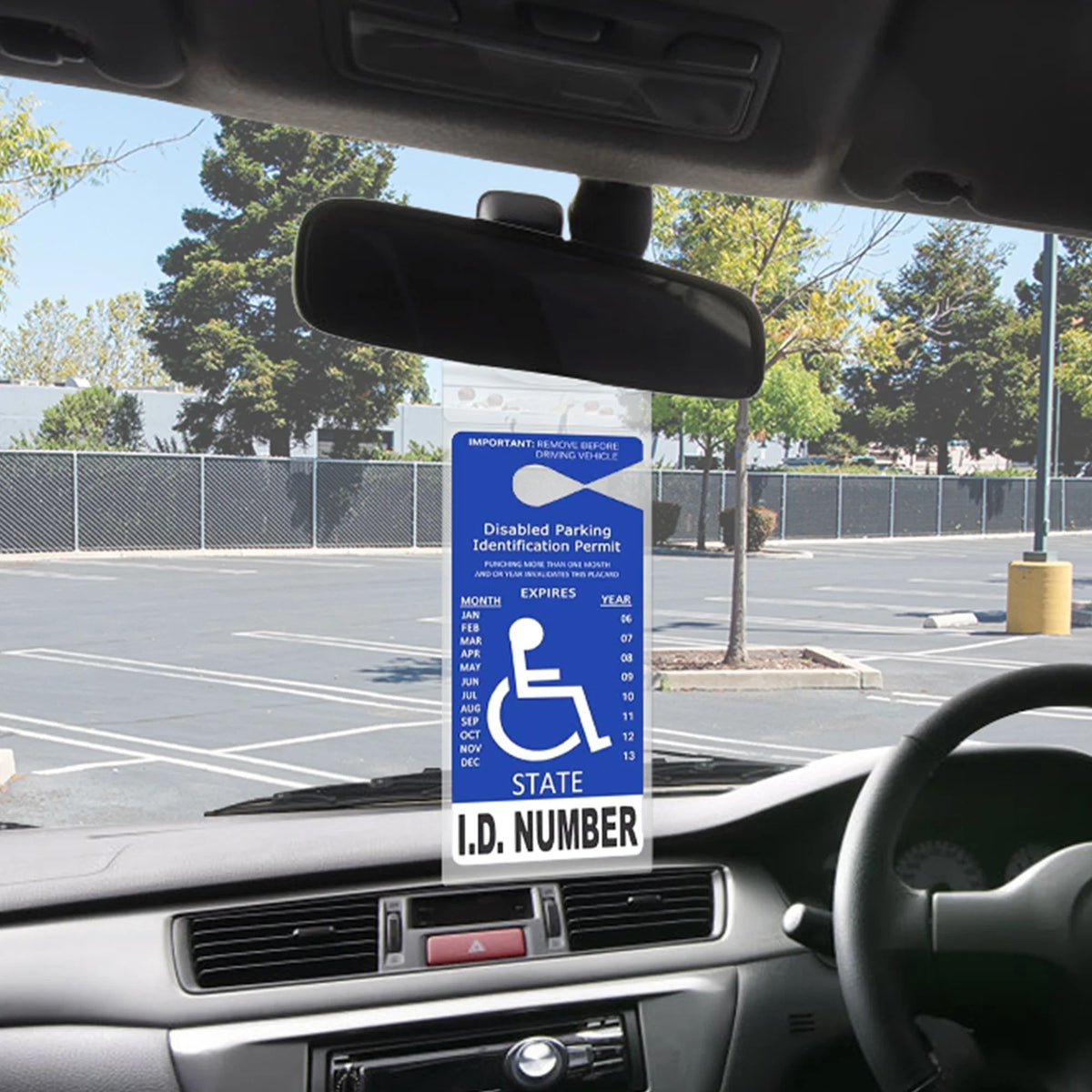 LotFancy 4 Pcs Handicap Parking Permit Placard Holder, 10.6x5 in