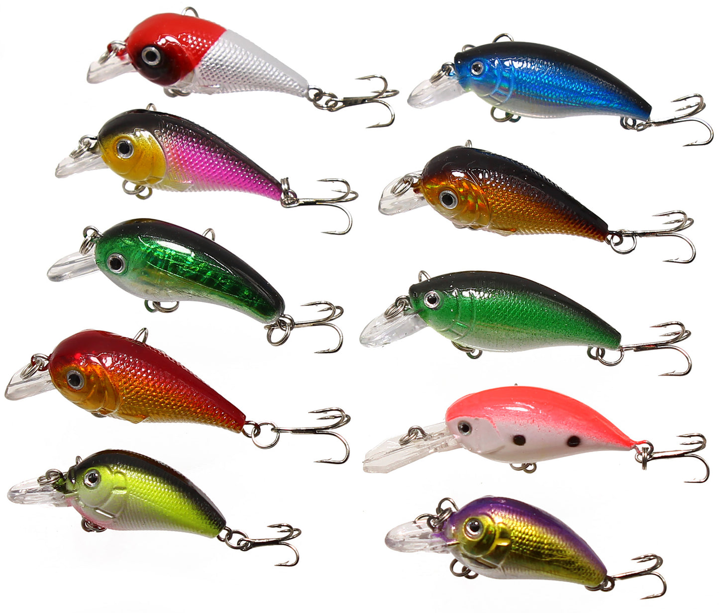 LotFancy 30 Topwater Fishing Lures with Hooks, Bass Bait Trout Lures with Propeller Tail