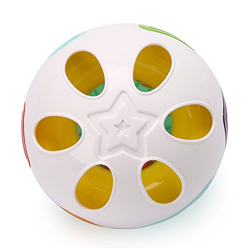 LotFancy Baby Musical Toy, Interactive Crawling Baby Ball Toy with Flashlight and Melody Sounds, Joyful Baby Rattle Toys for Kids, Newborn Baby First, Battery Included