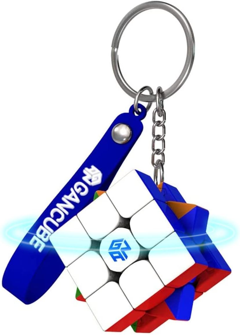 GAN 330 Keychain Cube, 3x3 Mini Key Ring, 3by3 Small Sitckerless Speed Cube, Standard Version, 1.2 Inch