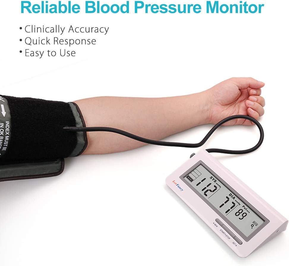 LotFancy FDA Approved Auto Digital Arm Blood Pressure Monitor,Large LCD Display,Irregular Heartbeat Detection, 60 Records,Average Latest 3 Records