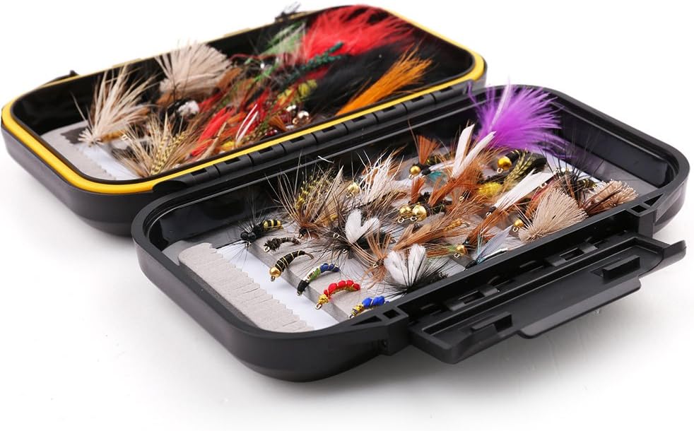 LotFancy Fly Fishing Lures Kit with Tackle Box, Dry/Wet Flies,Nymph Flies, Wooly Bugger Flies, Streamers, Emergers, Caddis Fly Assortment for Trout Bass Salmon