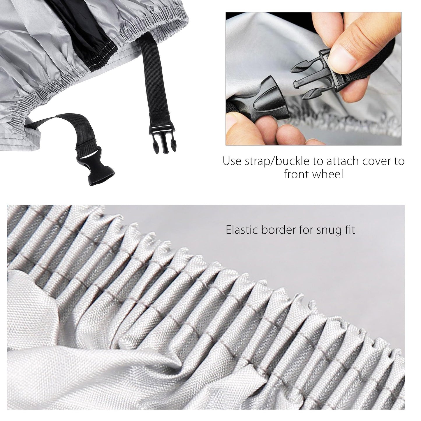 LotFancy Bike Cover, Outdoor Storage Waterproof Bicycle Cover for Mountain Road Bike, Rain UV Snow Dust Wind Proof