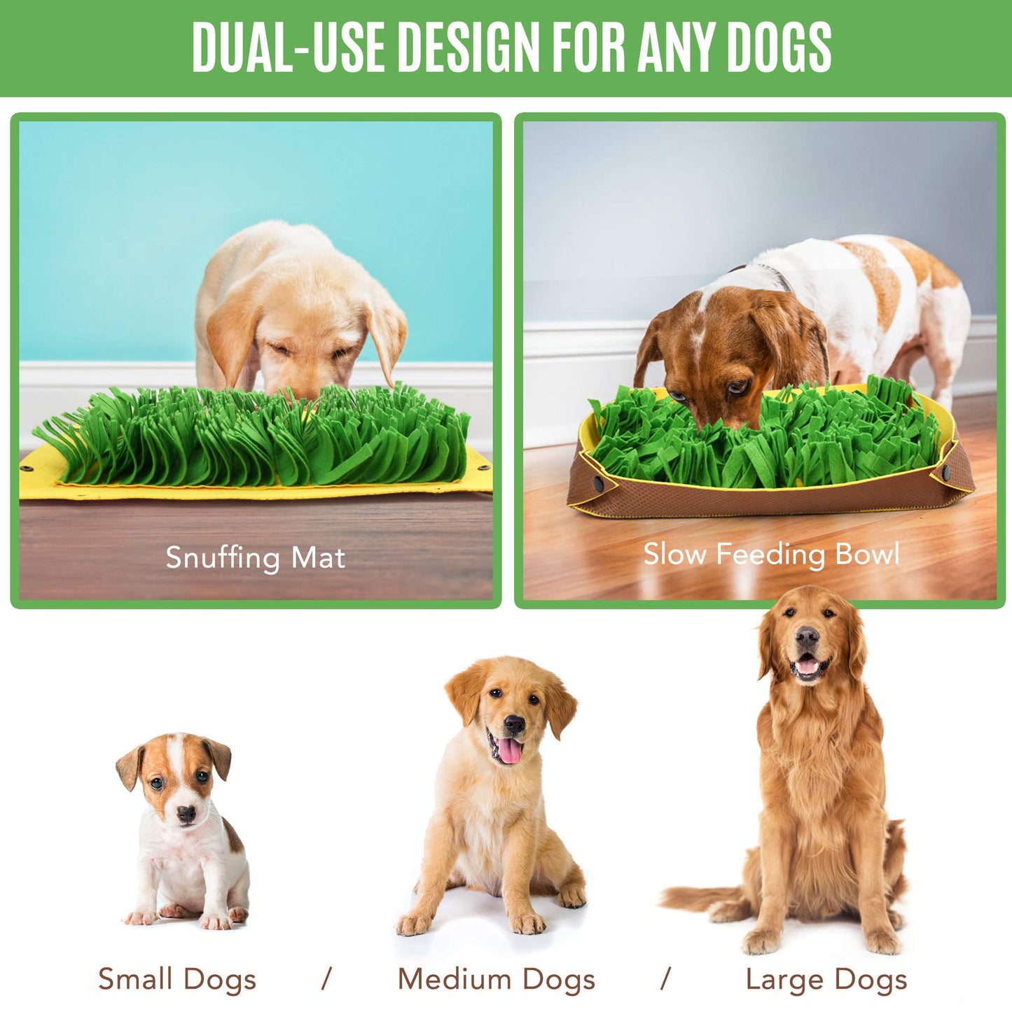 Prime Pets Snuffle Mat for Dogs, Dog Nosework Feeding Mat, Washable