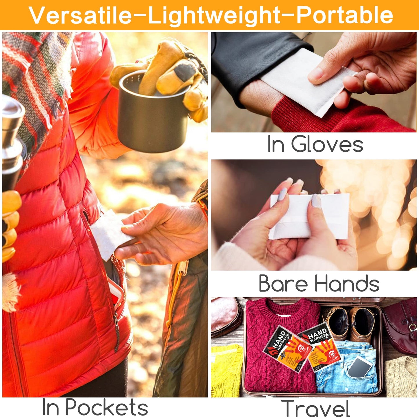 MEDLOT Hot Hand Warmer Packets, Disposable Pocket Warmer to Keep Your Hands Warm and Toasty, Up to 10 Hours of Heat