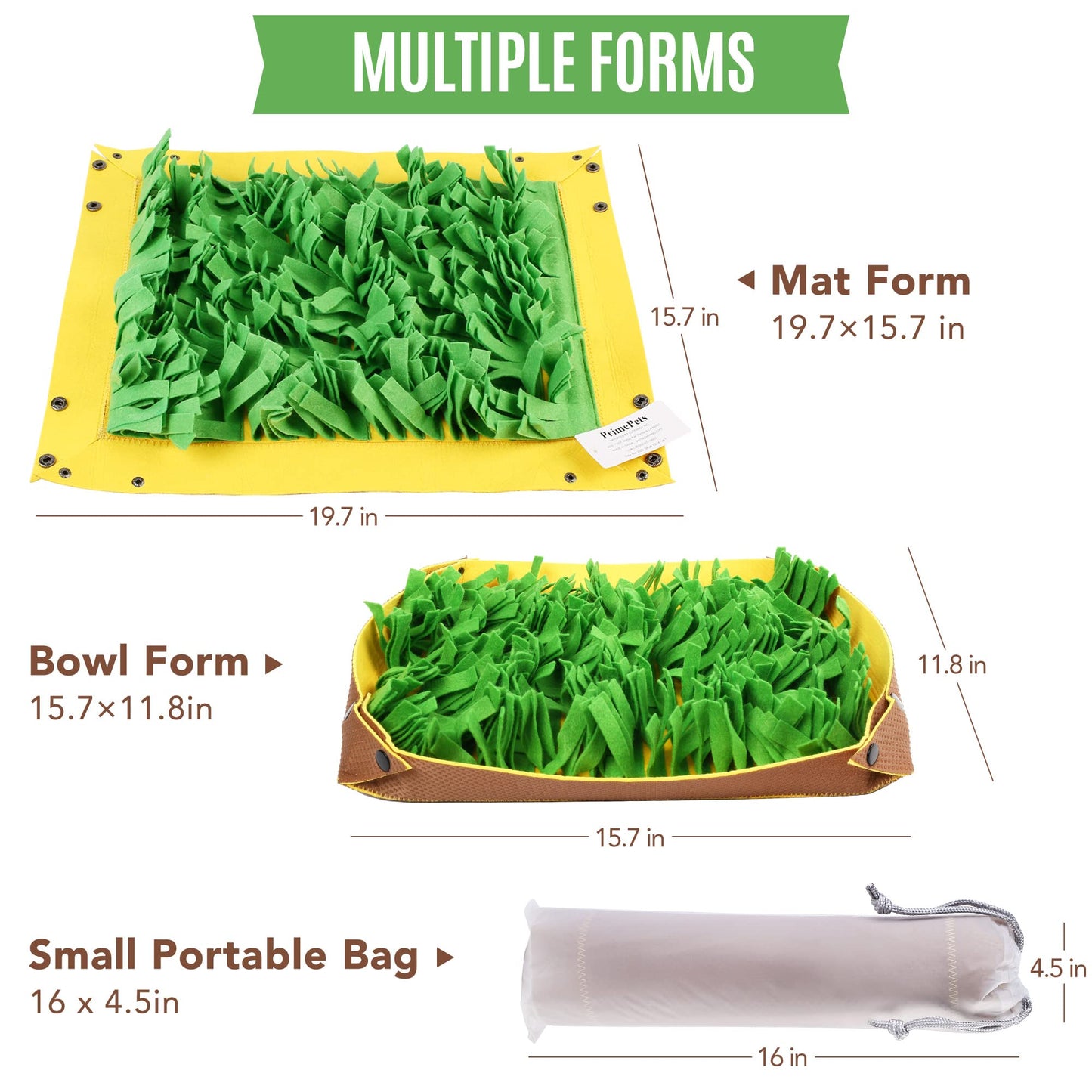 Prime Pets Snuffle Mat for Dogs, Dog Nosework Feeding Mat, Washable