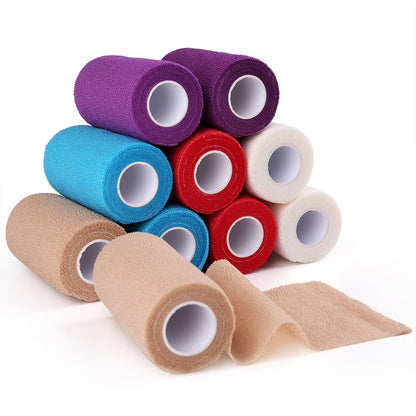 LotFancy Self Adhesive Bandage Wrap, 4" x 5 Yards, Elastic Cohesive Bandage, First Aid Medical Tape