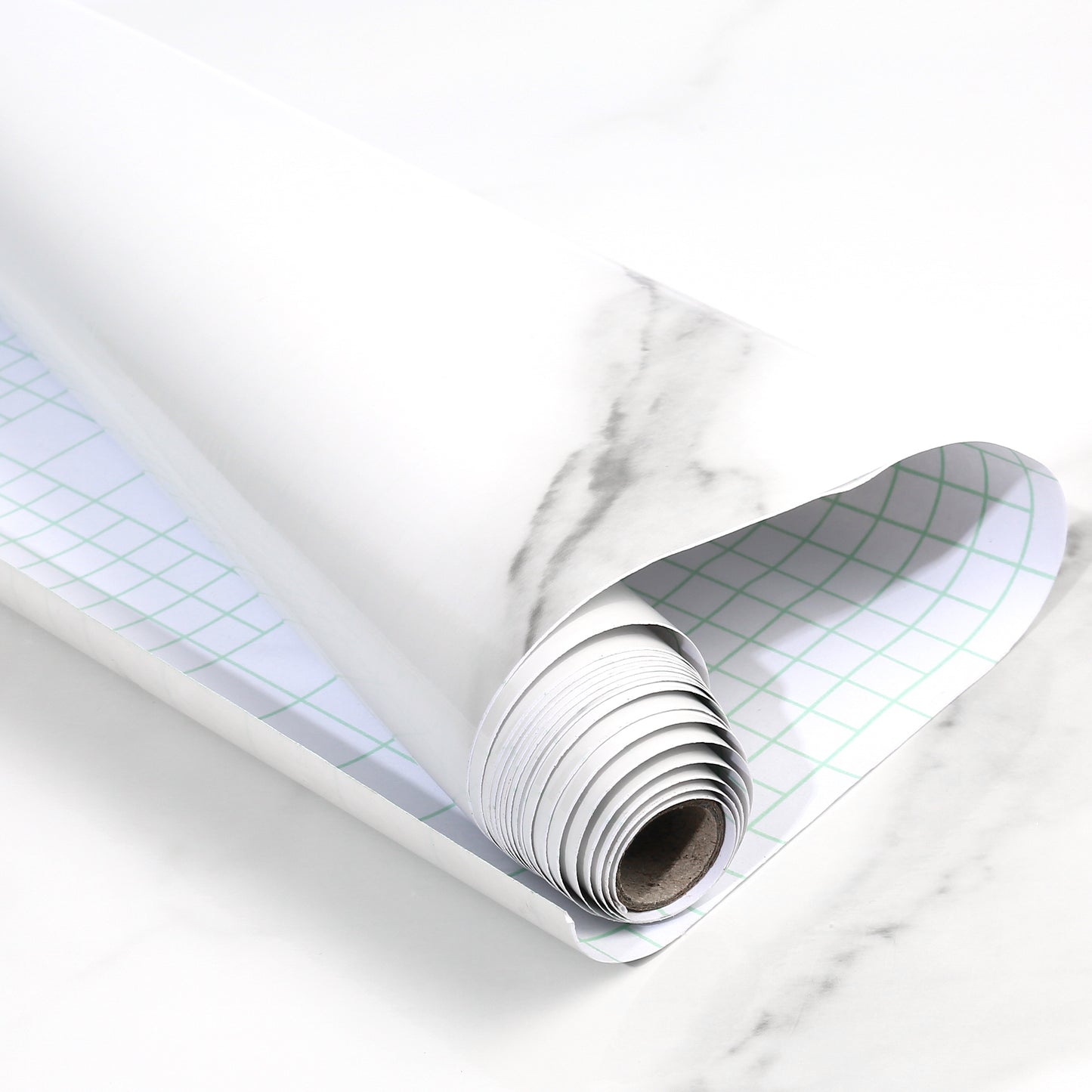 LotFancy Marble Wallpaper,  Glossy Peel and Stick Contact Paper, Removable Gray/White Granite Film Roll, Waterproof Adhesive Vinyl Wrap for Countertop Bathroom Furniture Renovation