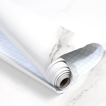LotFancy Marble Wallpaper,  Glossy Peel and Stick Contact Paper, Removable Gray/White Granite Film Roll, Waterproof Adhesive Vinyl Wrap for Countertop Bathroom Furniture Renovation