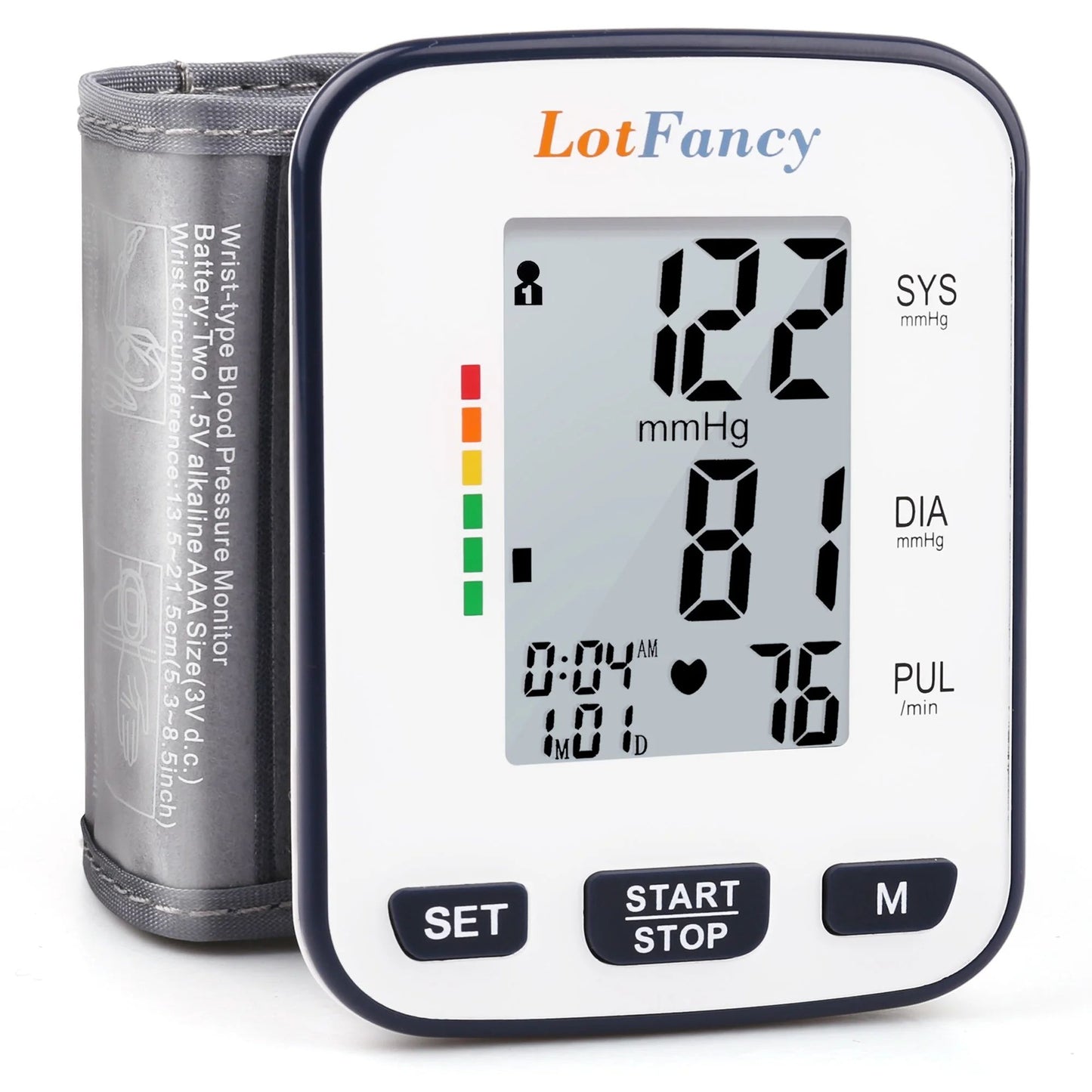 LotFancy Blood Pressure Cuff Wrist, Wrist Blood Pressure Monitor for Home Travel Use