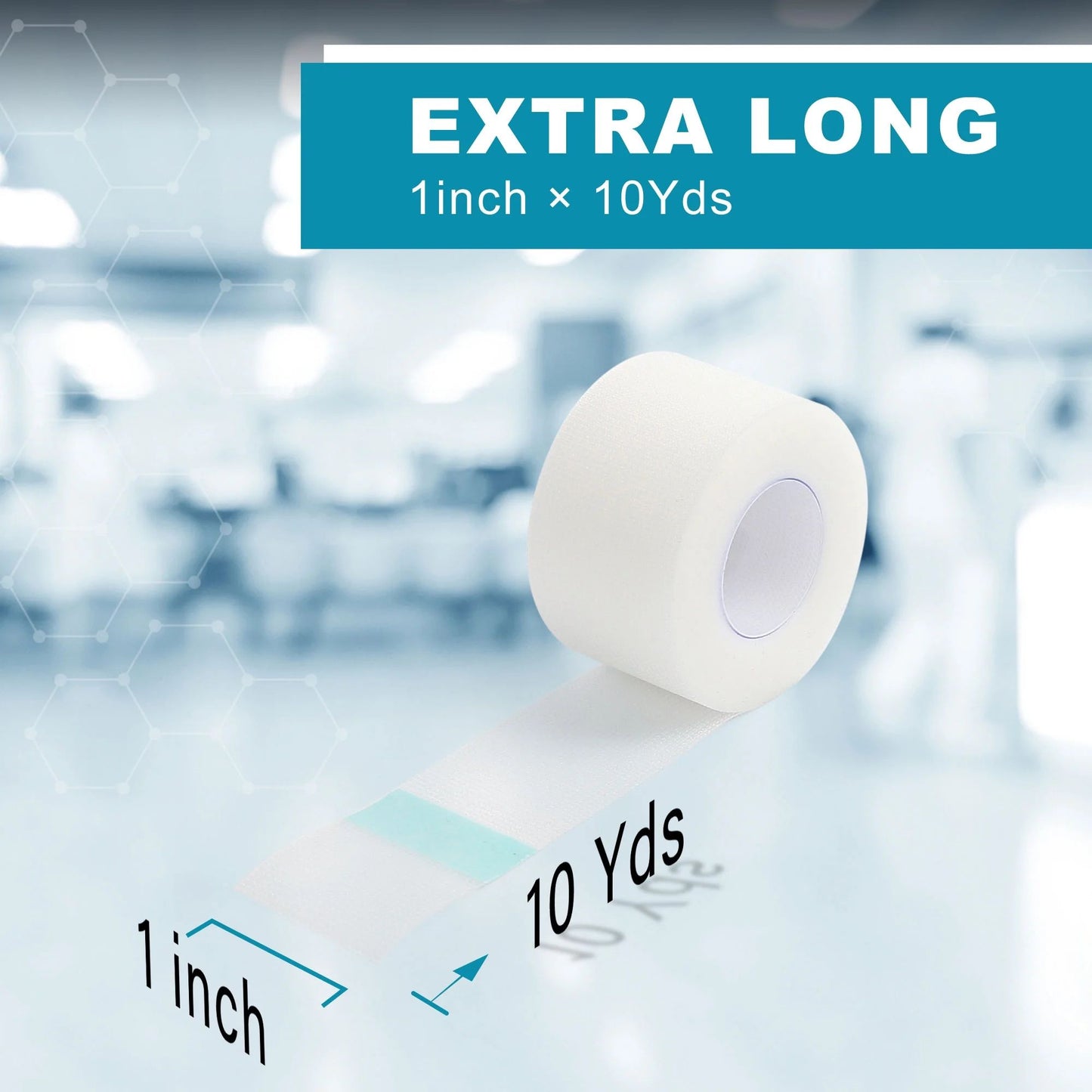 LotFancy Transparent Medical Tape, 2 Rolls 1 in x 10 Yards, Clear Surgical Tape