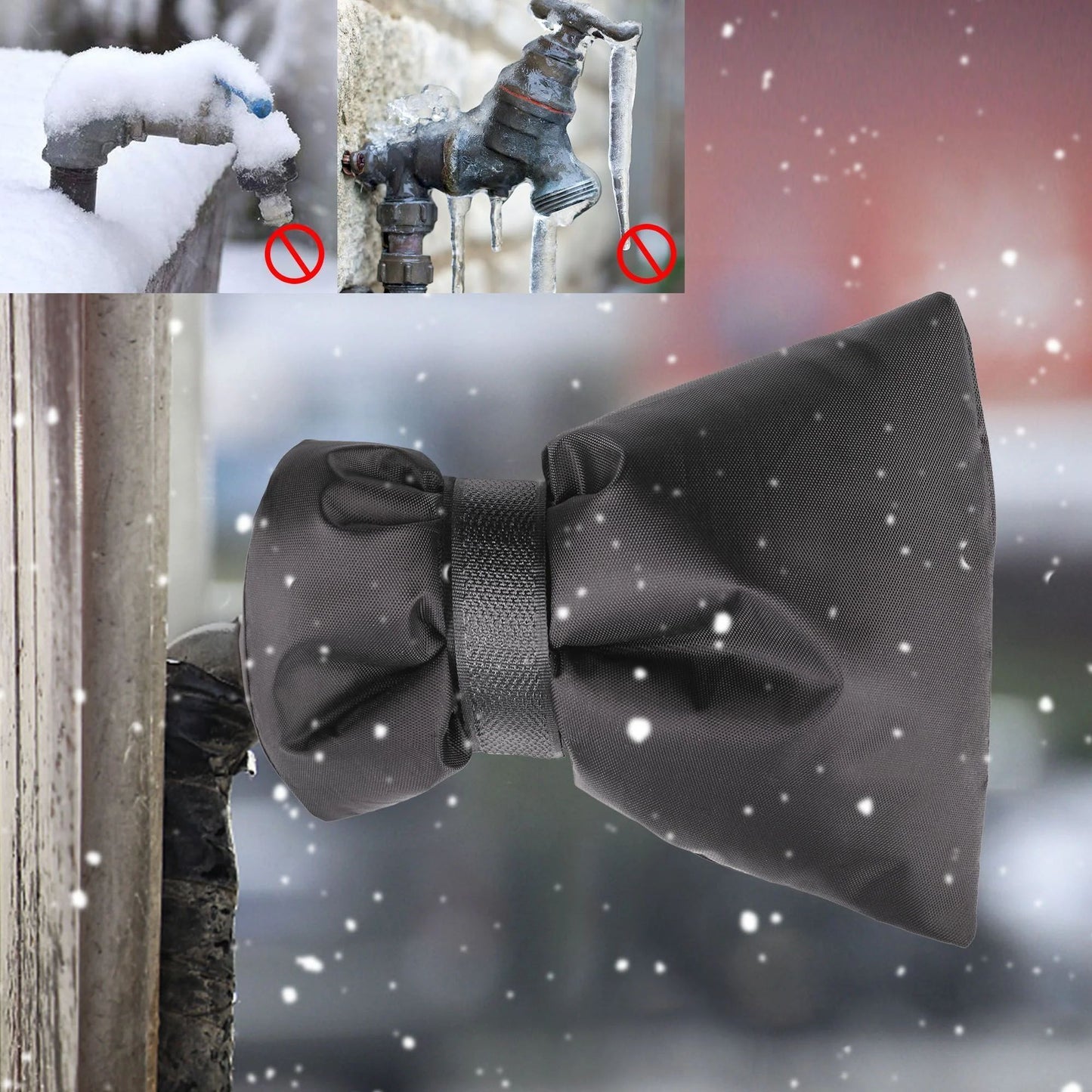 LotFancy Outdoor Faucet Covers for Winter Freeze Protection, 2 PCS Waterproof Hose Bib Covers, 7.5" x 5.7"  WMT