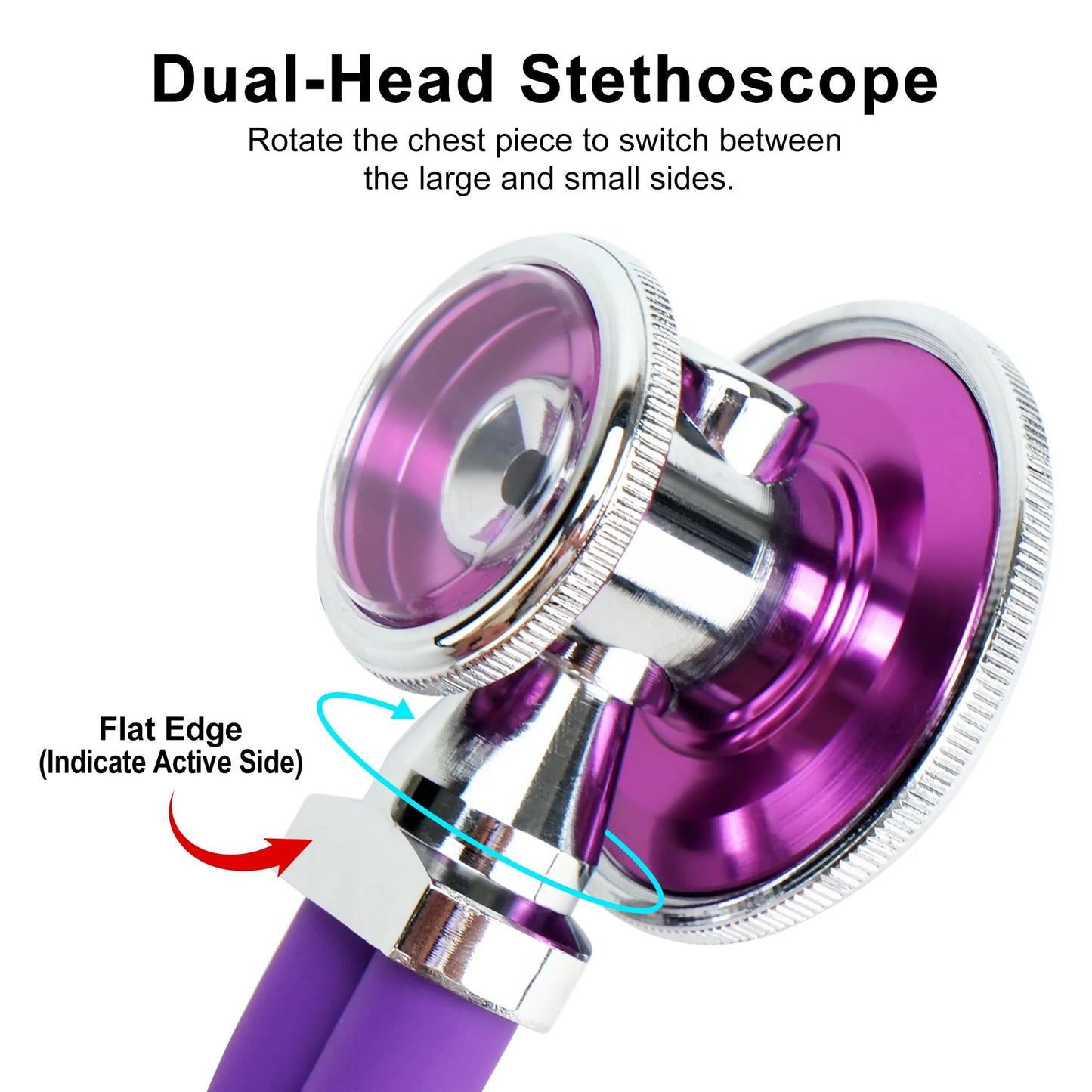 LotFancy Manual Blood Pressure Cuff, Aneroid Sphygmomanometer and Dual Head Stethoscope Kit,Purple