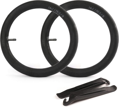 LotFancy 2Pcs 14" x 2.125/2.4 Mountain Bike Tubes with 2 Tire Levers, 32mm Schrader Valve