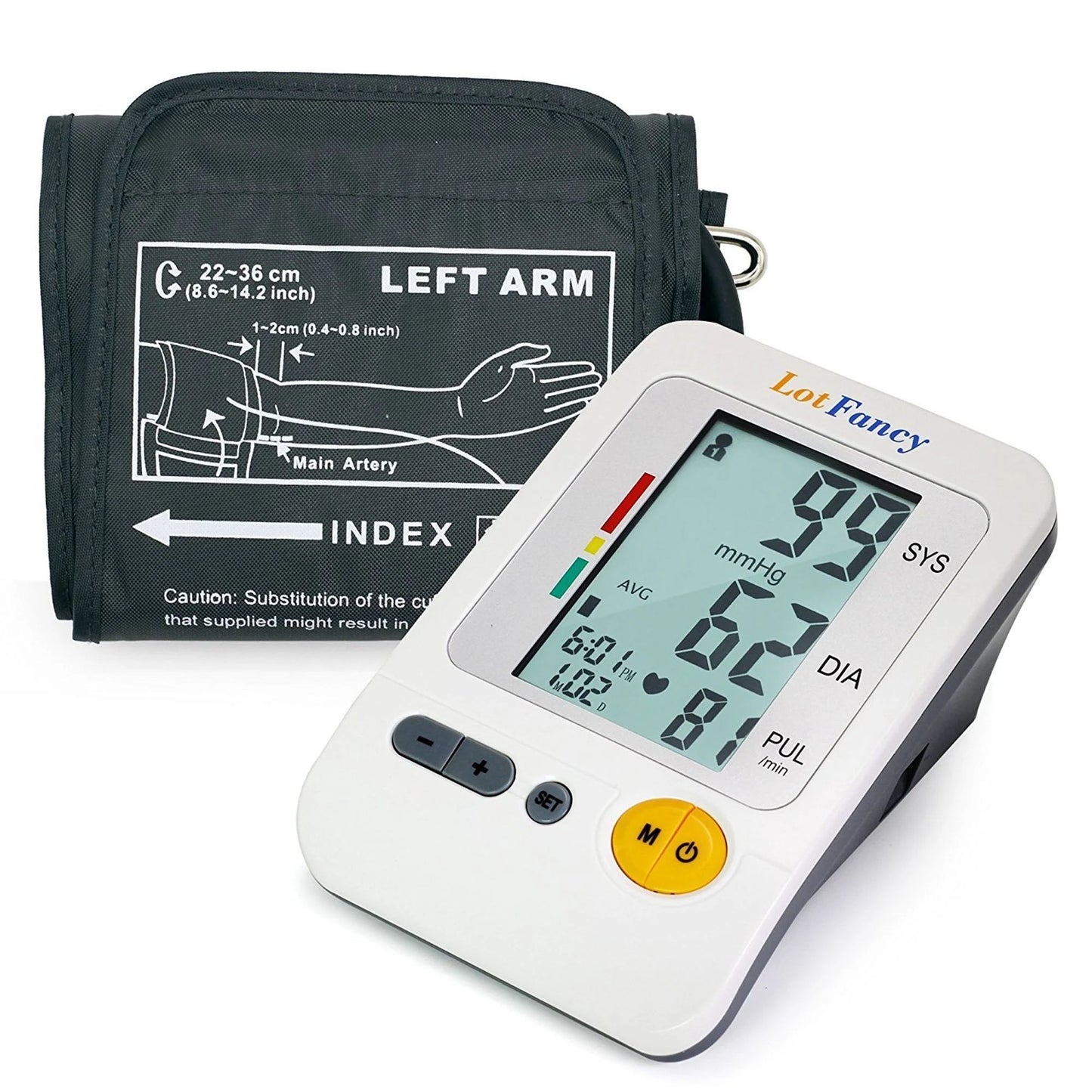 LotFancy Blood Pressure Monitor, Automatic Upper Arm BP Cuff Machine Kit, Digital BP Gauge