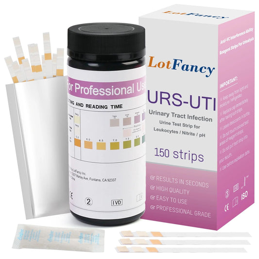 LotFancy 150Pcs UTI Test Strips , 3-in-1 Urine Test Strips for Leukocyte Nitrite and PH Testing