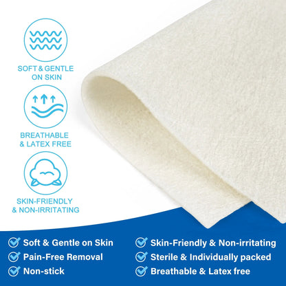 LotFancy Calcium Alginate Wound Dressing, 4" x 8", 5 Pack, Non-Stick Gauze Pads, Highly Absorbent
