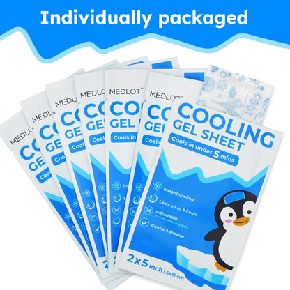 LotFancy Cooling Gel Sheets for Kids, Baby Fever Cooling Pad for Pain Relief, 20Count