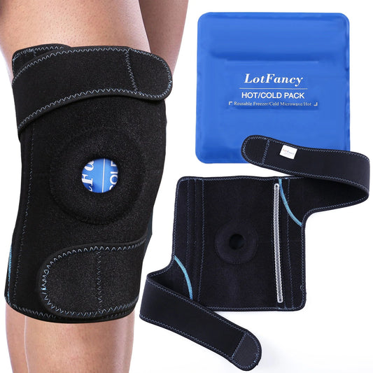 LotFancy Ice Packs for Knee Injuries, Gel Hot Cold Pack w/ Wrap for Knee Surgery, Pain Relief