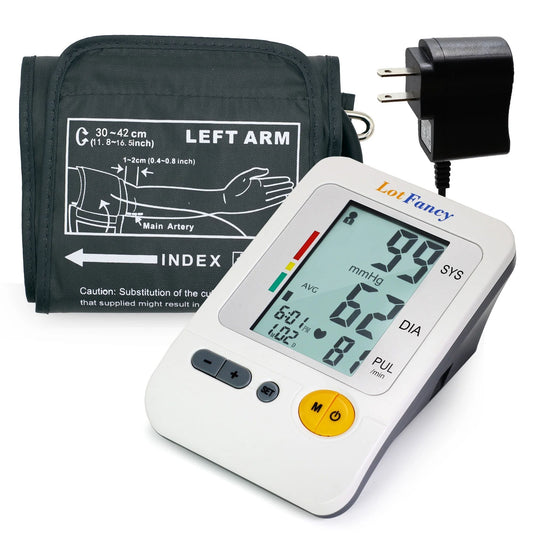 LotFancy Arm Blood Pressure Monitor with Adaptor and Large Cuff, BP Digital Machine for Home Use