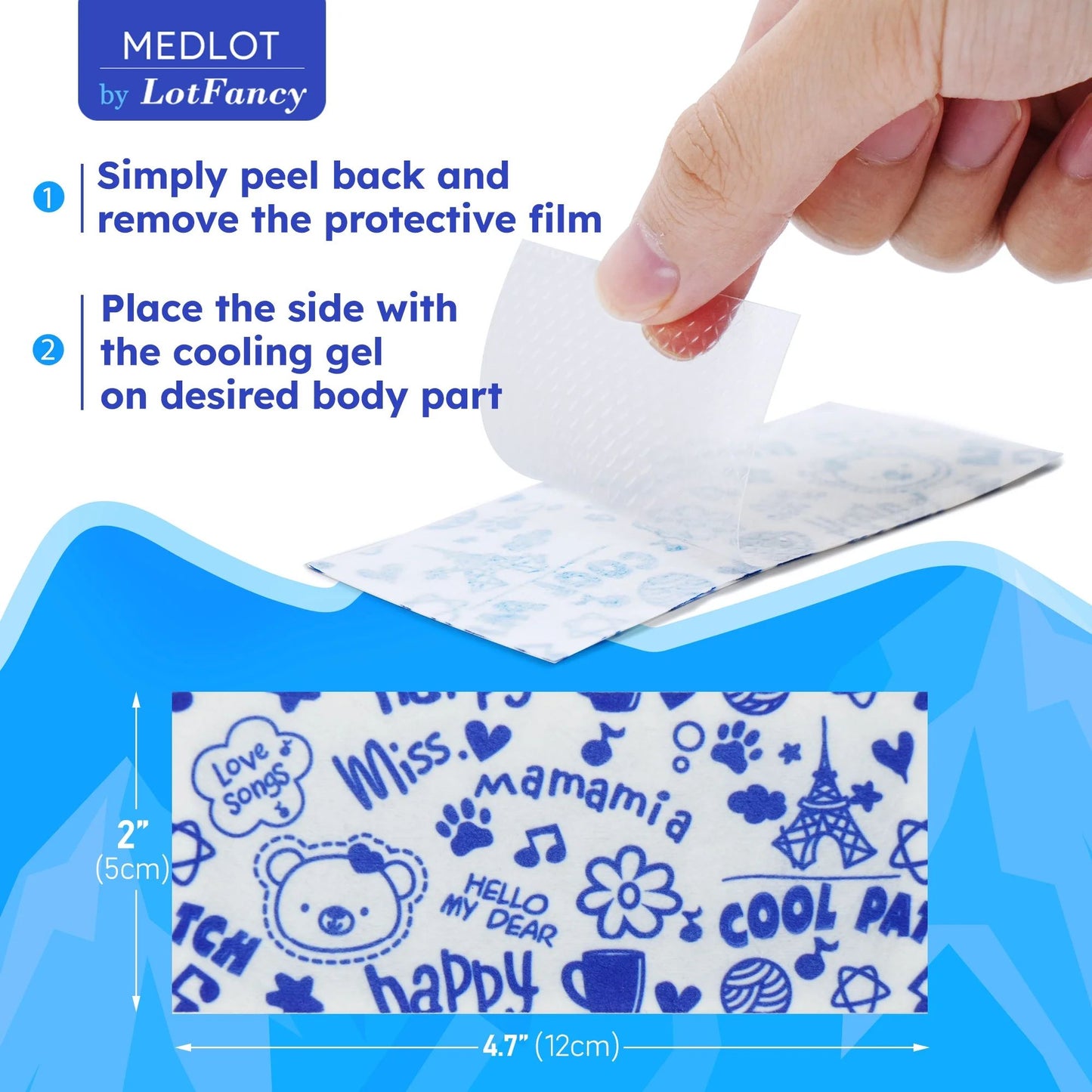 LotFancy Cooling Gel Sheets for Kids, Baby Fever Cooling Pad for Pain Relief, 20Count