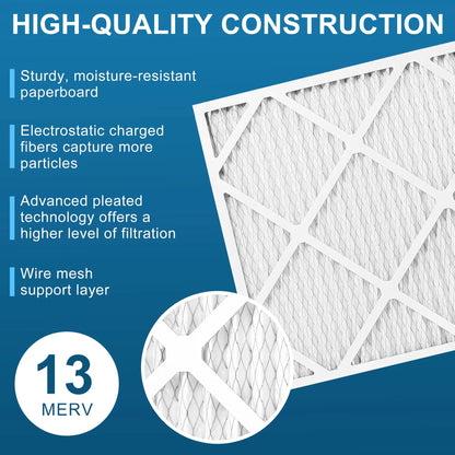 LotFancy 14x25x1 Air Filters, MERV 13 Pleated HVAC AC Furnace Air Filters, 6 Pack