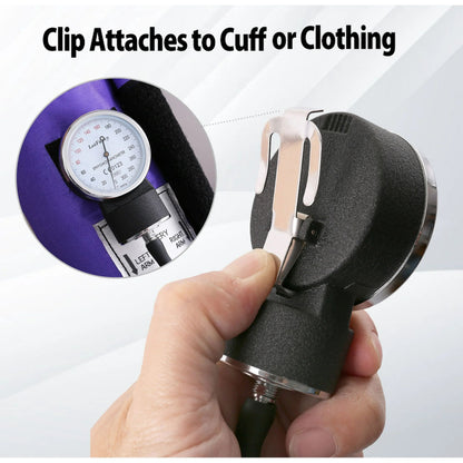 LotFancy Manual Blood Pressure Cuff, Aneroid Sphygmomanometer and Dual Head Stethoscope Kit,Purple