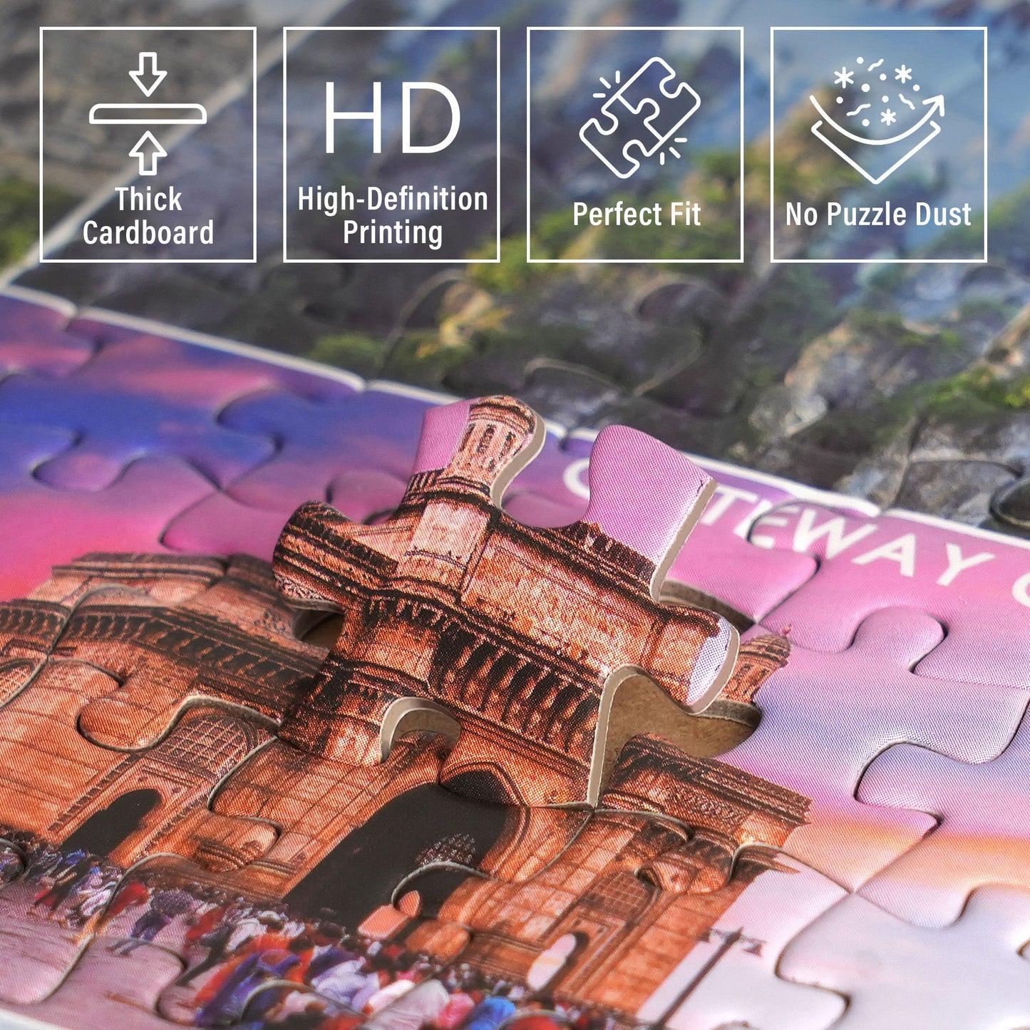 BenBen Jigsaw Puzzles 1000 Pieces for Adults Ages12+, Famous World Scenic Landmarks, 27.5 x 19.7 in
