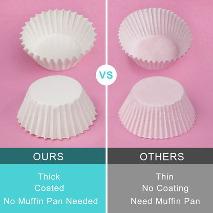 LotFancy 200 Pcs Grease-Resistant Cupcake Liners, Muffin Liners, Heavy Duty Coated Paper Baking Cups
