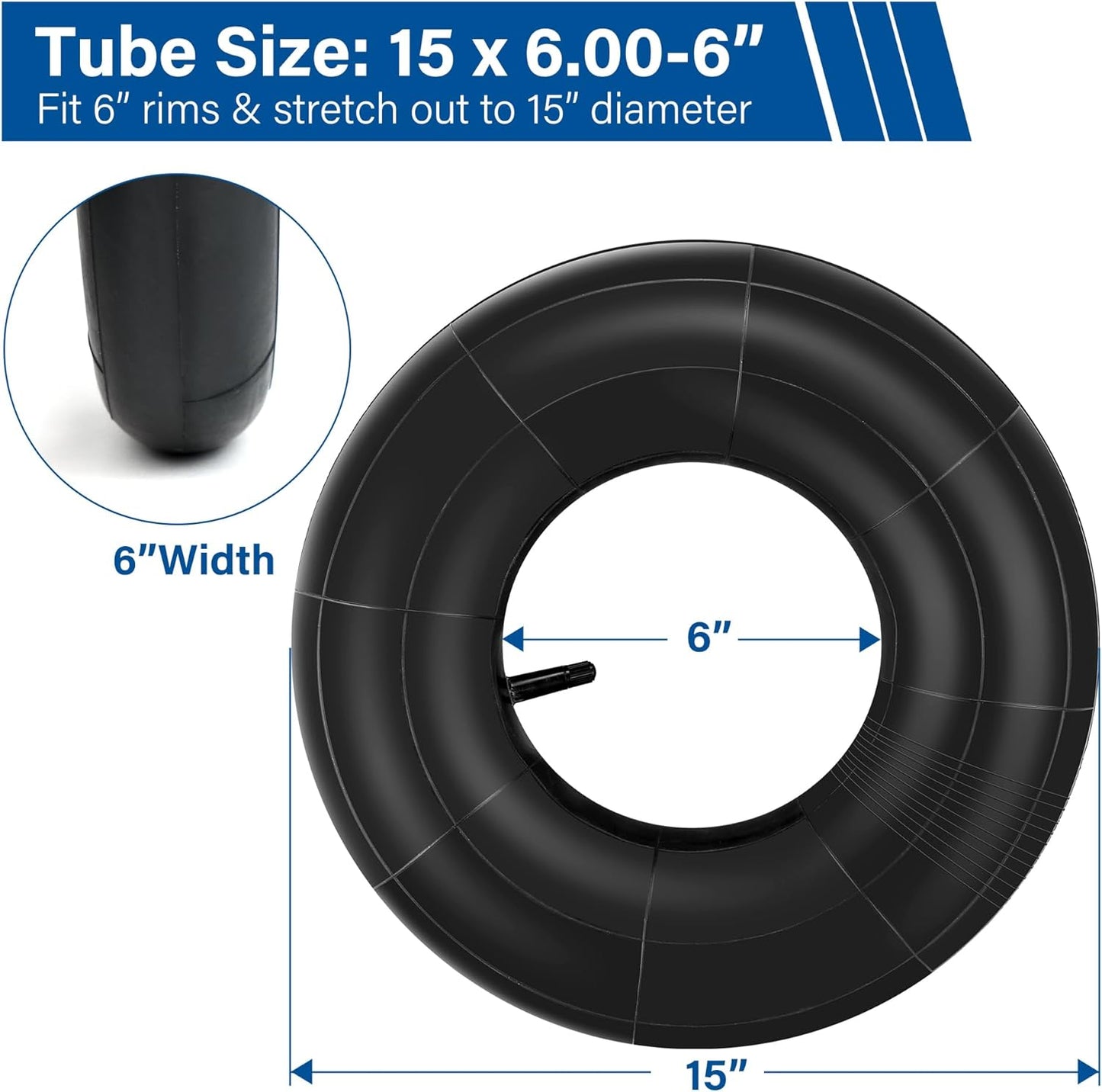 LotFancy 2Pcs 15x6.00-6 Inner Tube for Lawn Mower, Snow Blower, Riding Mowers, ATVs